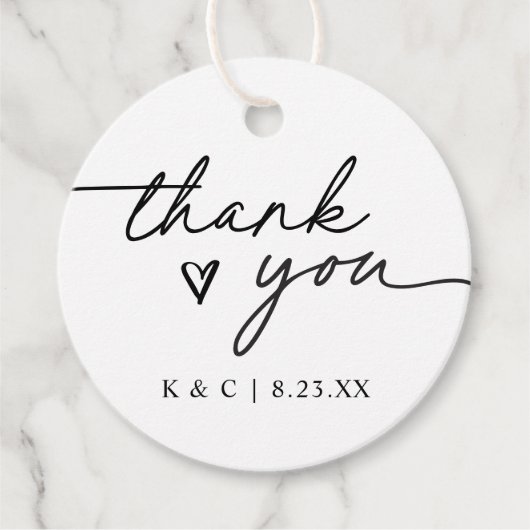 Thank You シンプル手書きハート結婚's フェイバータグ (正面)