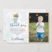 Thank You パーソナライズされた Photo 1st Birthday Card サンキューカード (正面)