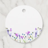 Thank You パープル ワイルドフラワー ブライダル シャワー フェイバータグ (裏面)