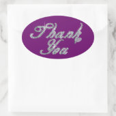 Thank You フェイク In-Diamondスクリプきらきら光るト 楕円形シール (バッグ)
