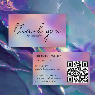 THANK YOU プレティ ミニマリスト ブラー レインボー 名刺
