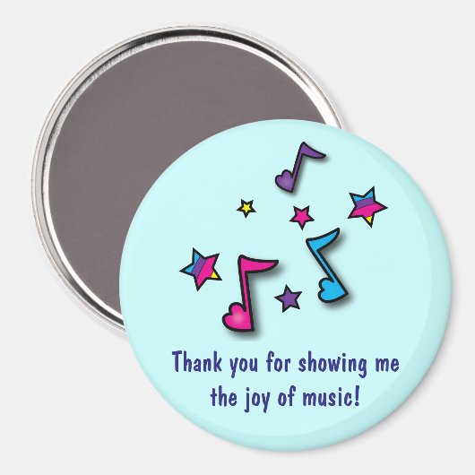 Thank You:ミュージック先生ノートとスター マグネット (正面/裏面)