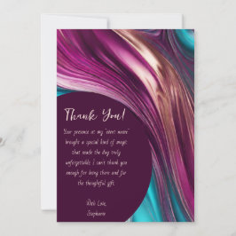 Thank You-モダン抽象芸術 – マゼンタターコイズ金ゴールド- 招待状