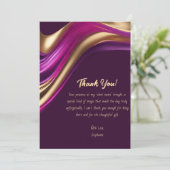 Thank You-モダン抽象芸術 – 紫と金ゴールド- 招待状 (スタンド正面)