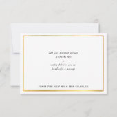 THANK YOU モダン burgundy赤い白金ゴールド詳細 サンキューカード (裏面)