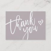 THANK YOU モダン Business Insertラベルsmoky mauve 名刺 (正面)