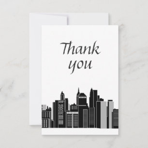 Thank You モダン Graphic CityScape City サンキューカード