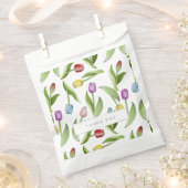 Thank You モダン Tulipカラフルフローラ フェイバーバッグ (クリップ留めされた状態)