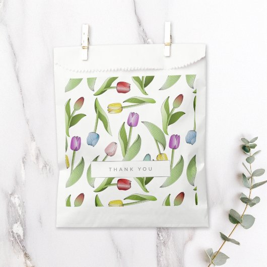 Thank You モダン Tulipカラフルフローラ フェイバーバッグ