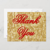 Thank You – 世界のすべての金ゴールド ポストカード (正面/裏面)