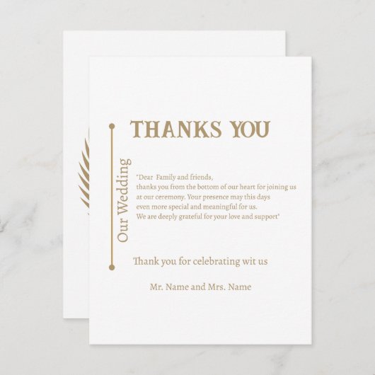 Thank you 出欠カード (正面/裏面)