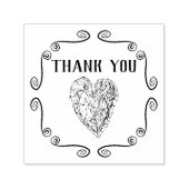 Thank You 図解入りの、写真付きの LoveハートSelf-Inking Stamp セルフインキングスタンプ (デザイン)