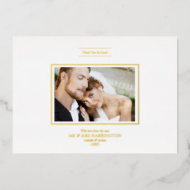 Thank You 実在 Golden Chic Newlyweds写真結婚's 箔招待状
