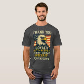 THANK YOU 忠誠 義務 敬意名誉 勇気 誠実 Tシャツ (正面フル)
