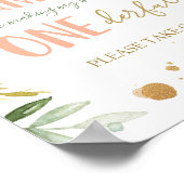 Thank You 恋しく思 Onederfulフローラ誕生日標識 ポスター (角)