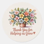 「Thank You 救済 For Us Grow」ラウンドステッカー ラウンドシール (正面)