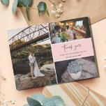 Thank You 数々の Photo Collage結婚's<br><div class="desc">ピンクと感謝していブラックのデザインのサンキューカードは結婚、あなたの写真の4つ結婚を含む。これらの美しい記念カードの一つで、あなたのお祝いの一部である結婚のあなたの家族と友人を示しなさい。短カスタマイズいメッセージと名前で下の連絡ボタもしンを使って写真を見たり、カスタマイズをリクエストする。</div>