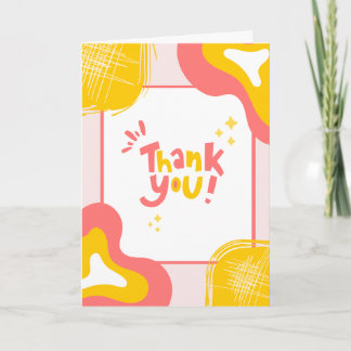 Thank You | 明るくモダンで楽しいカラフルな抽象画 カード