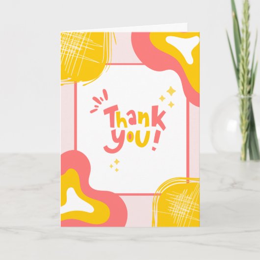 Thank You | 明るくモダンで楽しいカラフルな抽象画 カード (正面)
