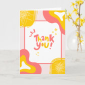 Thank You | 明るくモダンで楽しいカラフルな抽象画 カード (黄色い花)