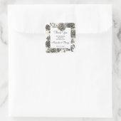 Thank You 来 for Blackバラ結婚式の引き出物 スクエアシール (バッグ)