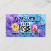 Thank You 水彩 ビジネス インスタグラム QRコード 割引カード (正面)