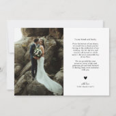 Thank You 渦巻形のフォントHorizontal Photo結婚's サンキューカード (裏面)