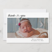 Thank You 生まれたばかりの Photosスクリプトハート誕生 案内状 (正面)