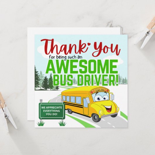 Thank You 素晴らし Bus Driver カード (正面/裏面インサイチュ)