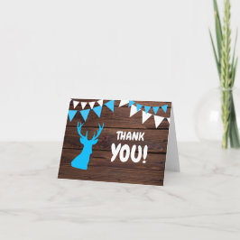 THANK YOU 素朴 Buck Deer Baby Shower Boy |写真 サンキューカード