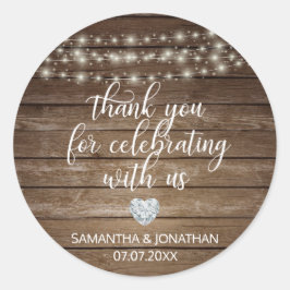 THANK YOU 素朴 String Lights Wood結婚's ラウンドシール
