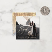 Thank You 結婚's カスタム Photo Squared Cards ノートカード (正面/裏面インサイチュ)