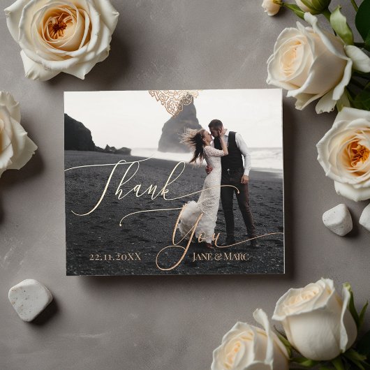 Thank You 結婚's カスタム Photo Squared Cards ノートカード