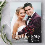 Thank You 結婚's Photo モダン Script ポストカード<br><div class="desc">Thank You'結婚s Photo Scriptモダン Postage</div>
