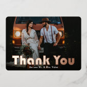Thank You 結婚's Photo Foil 実在 Headline 箔招待状 (正面)