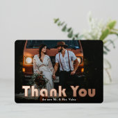 Thank You 結婚's Photo Foil 実在 Headline 箔招待状 (立ち正面)