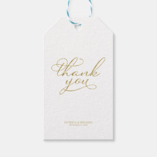 Thank You - 高級感のあるゴールド箔押しの結婚式の引出物タグ ギフトタグ