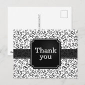 Thank You 35 Number Pattern Black/White ポストカード (正面/裏面)