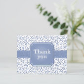 Thank You 35 Number Pattern Blue/White ポストカード (スタンド正面)