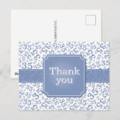 Thank You 35 Number Pattern Blue/White ポストカード (正面/裏面)