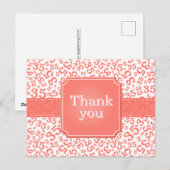Thank You 35 Number Pattern Coral/White ポストカード (正面/裏面)