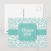 Thank You 35 Number Pattern Teal/White ポストカード (正面/裏面)