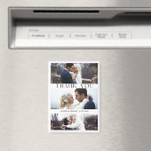 thank you 3 photos collage modern wedding magnet マグネット (インサイチュ (食洗機))