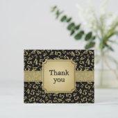 Thank You 45 Number Pattern Black/Gold Postcard ポストカード (スタンド正面)