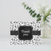 Thank You 45 Number Pattern Black/White Postcard ポストカード (スタンド正面)