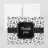 Thank You 45 Number Pattern Black/White Postcard ポストカード (正面/裏面)