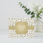 Thank You 45 Number Pattern Gold/White Postcard ポストカード (スタンド正面)