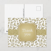 Thank You 45 Number Pattern Gold/White Postcard ポストカード (正面/裏面)
