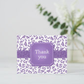 Thank You 45 Number Pattern Purple/White ポストカード (スタンド正面)