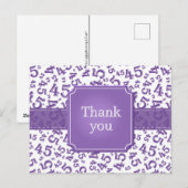 Thank You 45 Number Pattern Purple/White ポストカード (正面/裏面)
